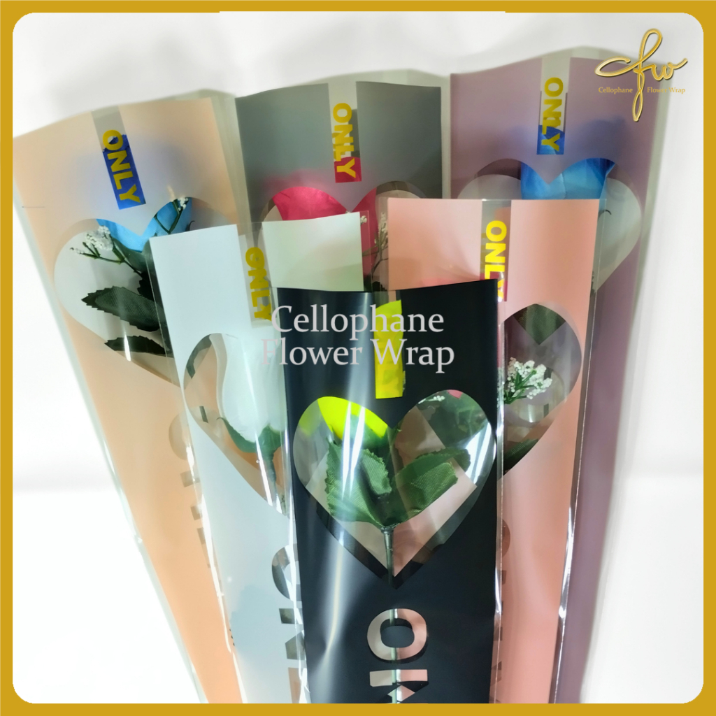 

(Pack) Flower bag Plastik Single Flower ONLY YOU / Single Rose / Wrapping Rose isi 50 pcs