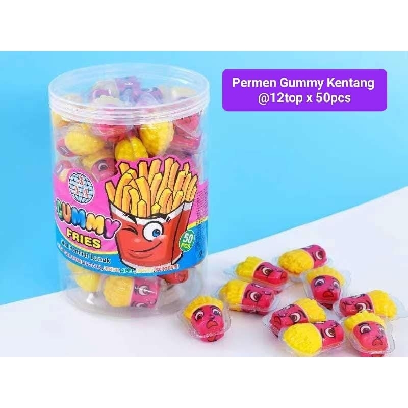 

AAA GUMMY FRIES/KENTANG @50 (1TOPLES)