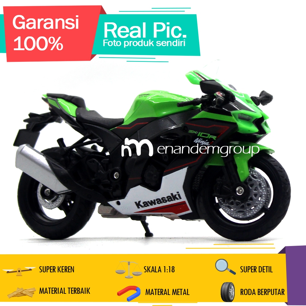 Diecast Miniatur Mainan Motor Kawasaki Ninja ZX-10R
