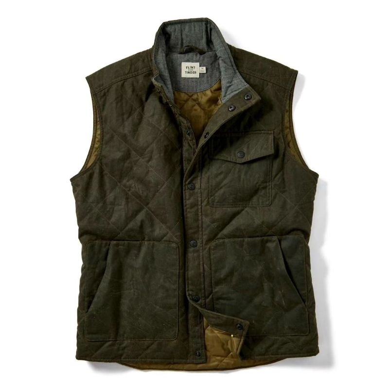 Vest Motor Pria Flint And Tinder Quilted Waxed Vest