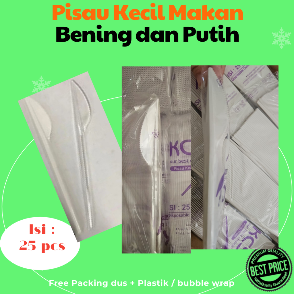 Pisau Brownies Kecil Plastik Putih Bening / Pisau Brownies Bening Putih KCS / Pisau Kue Brownies Kec