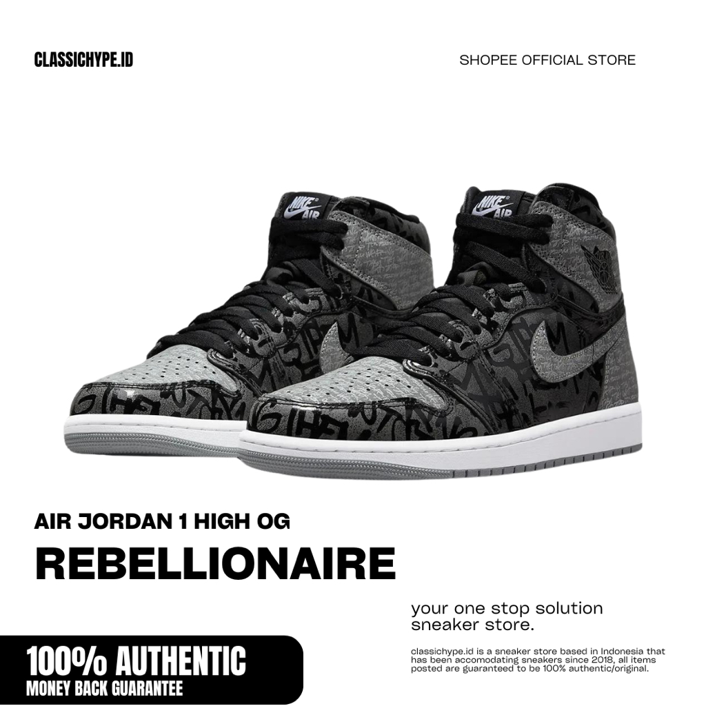 AIR JORDAN 1 HIGH OG REBELLIONAIRE 100% ORIGINAL