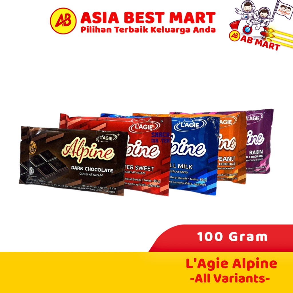 

L'Agie Alpine Cokelat 100Gr Snack Cemilan (Khusus Gosend Dan Grab Send)