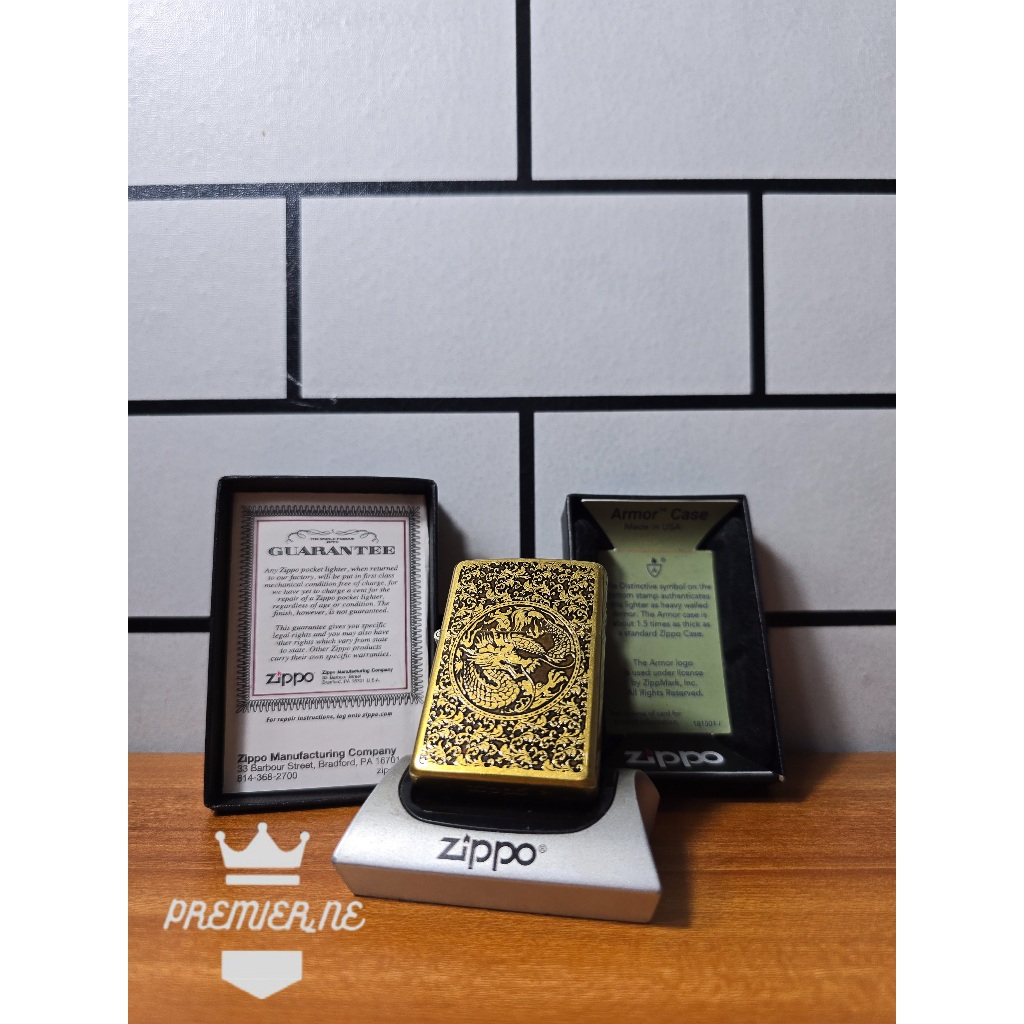 ZIPPO DRAGON PHOENIX GOLD SPECIAL EDITION ORIGINAL WITH SEAL ORANGE