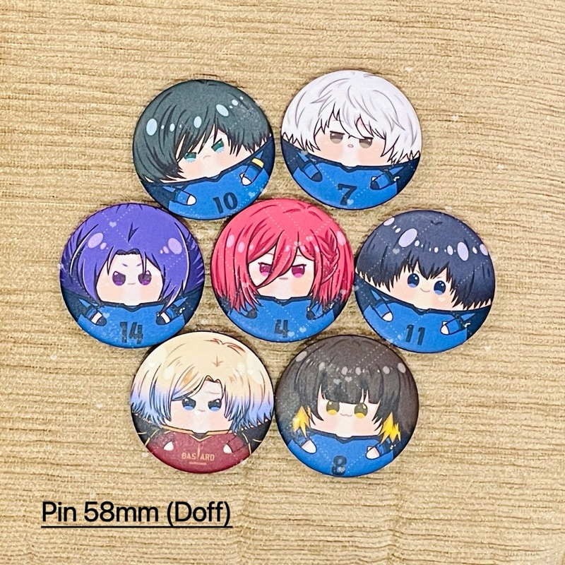 pin blue lock 58mm doff laminated glitter  pin badge pin button anime bluelock bachira nagi reo isag