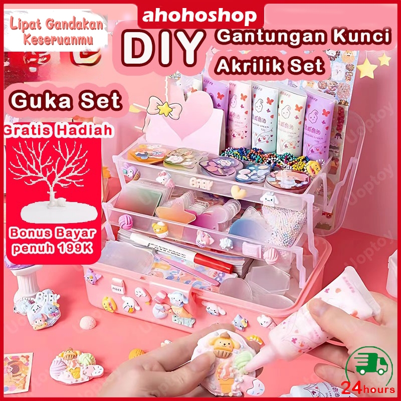 

【COD】560 Piece Set DIY Deco Lem Krim Gooka set Krim Stiker Gooca Girl mainan anak Gooca Bahan Stiker Akun Tangan Full Set