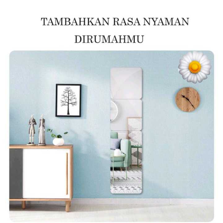 stiker cermin dinding anti pecah, stiker cermin berperekat, cermin dinding rias, miror ,cermin