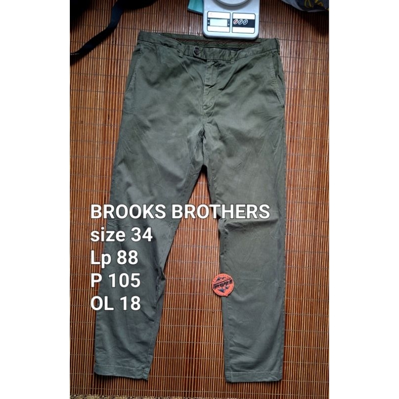 Celana Panjang BROOKS BROTHERS Katun Chino Army Slim