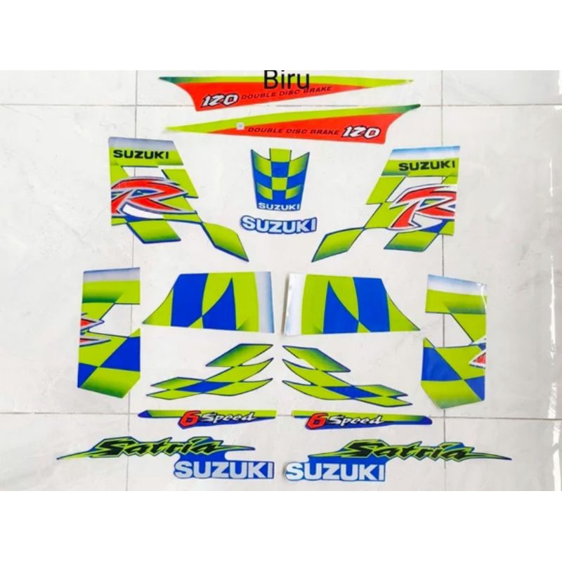 lis body stiker striping Suzuki Satria 120 R kotak Lumba SE Kenny Roberts kw