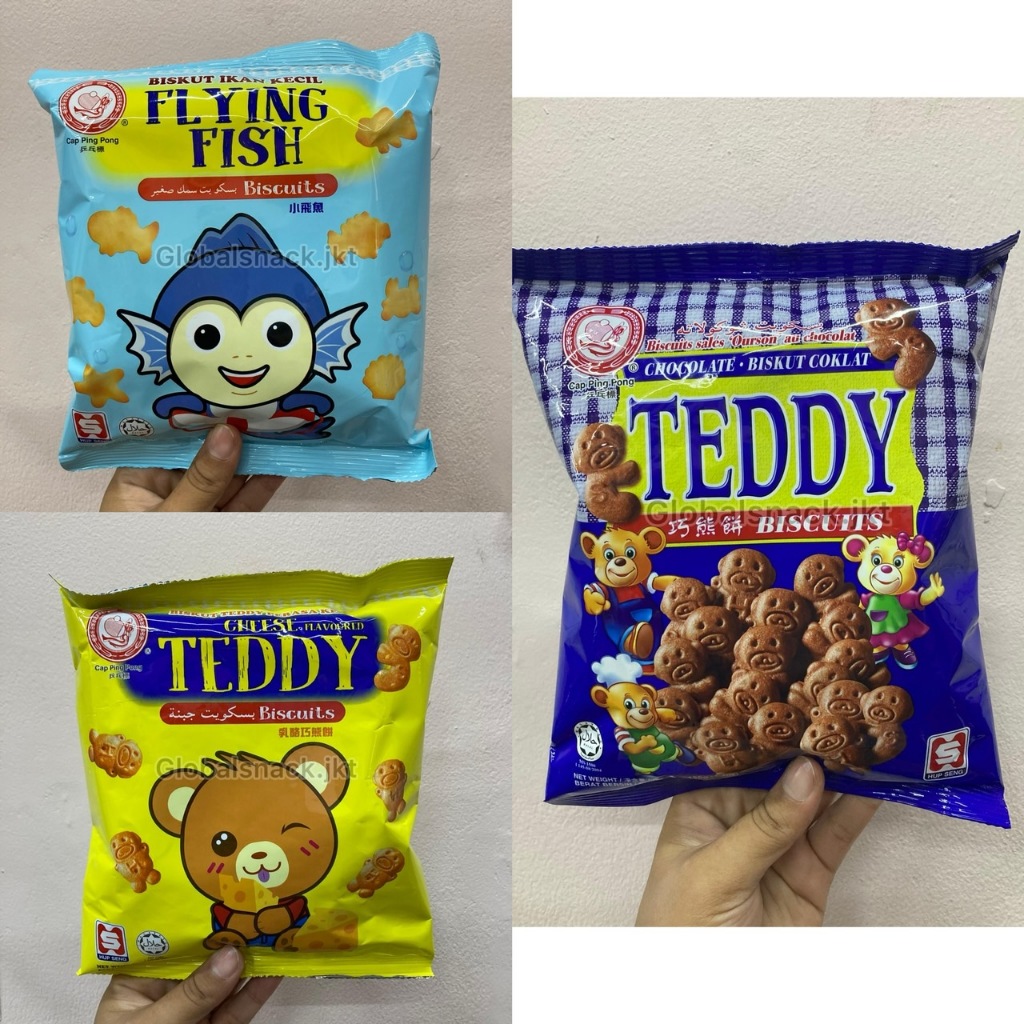 

HUP SENG TEDDY BEAR CHOCOLATE / TEDDY CHEESE / HUPSENG FISH FLYING BISCUIT