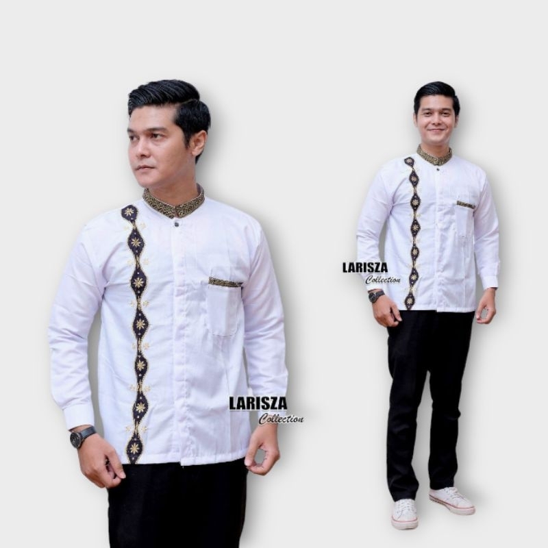 Baju Koko Lengan Panjang Putih Polos Koko Hilwa Az Zahir M L XL