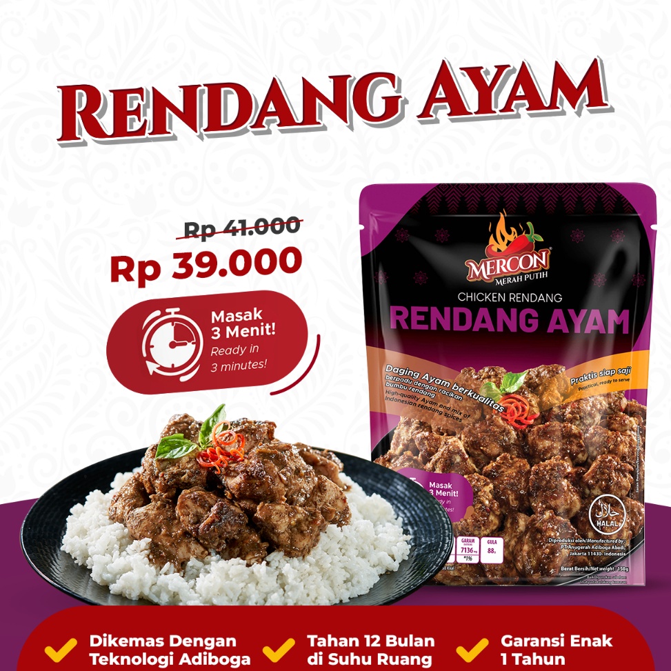 

QBF731 SALE Mercon Merah Putih Satuan Limited Edition Rendang Ayam