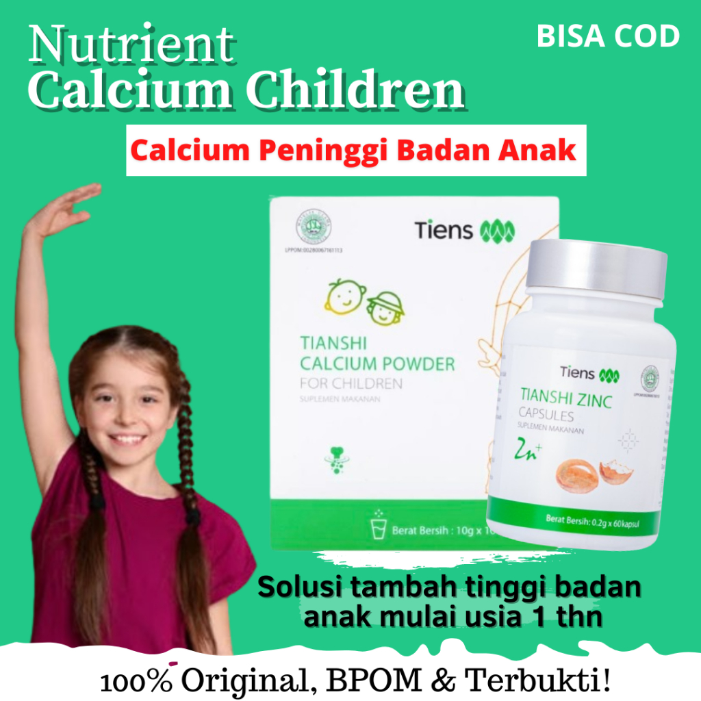 Peninggi Badan Anak Tiens kalsium susu Penambah tinggi badan usia 1-10 tahun paket peninggi badan ti
