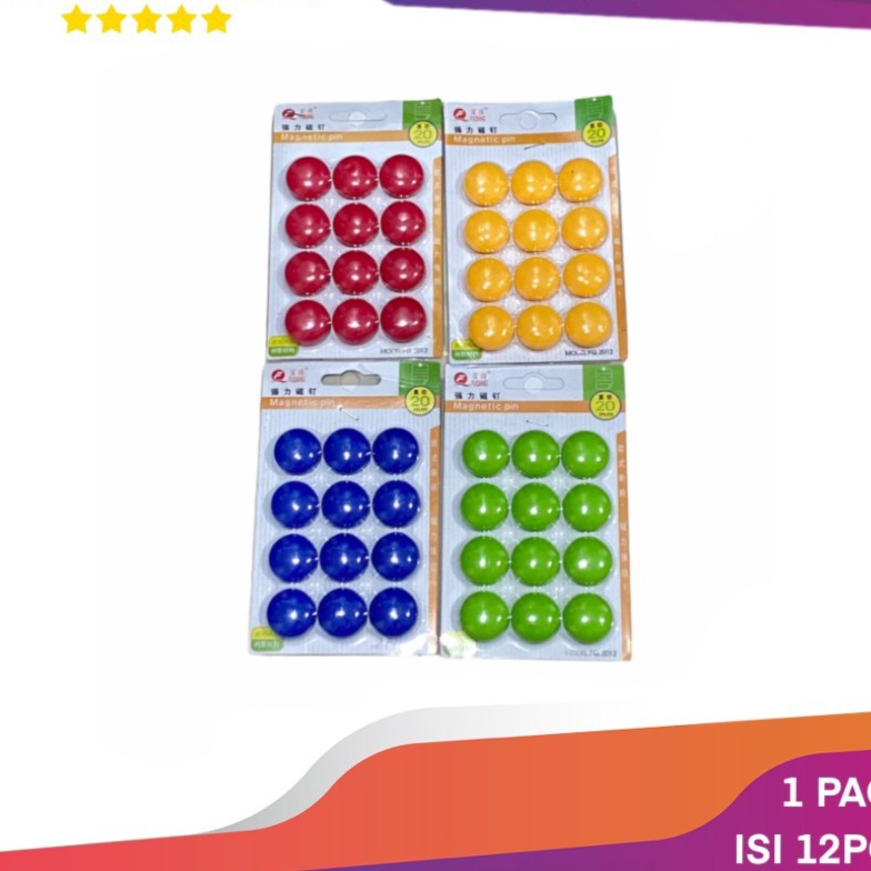 

55 COD MAGNET PAPAN TULIS MAGNETIC PIN WHITEBOARD 2MM 2CM 1PACK 12PCS