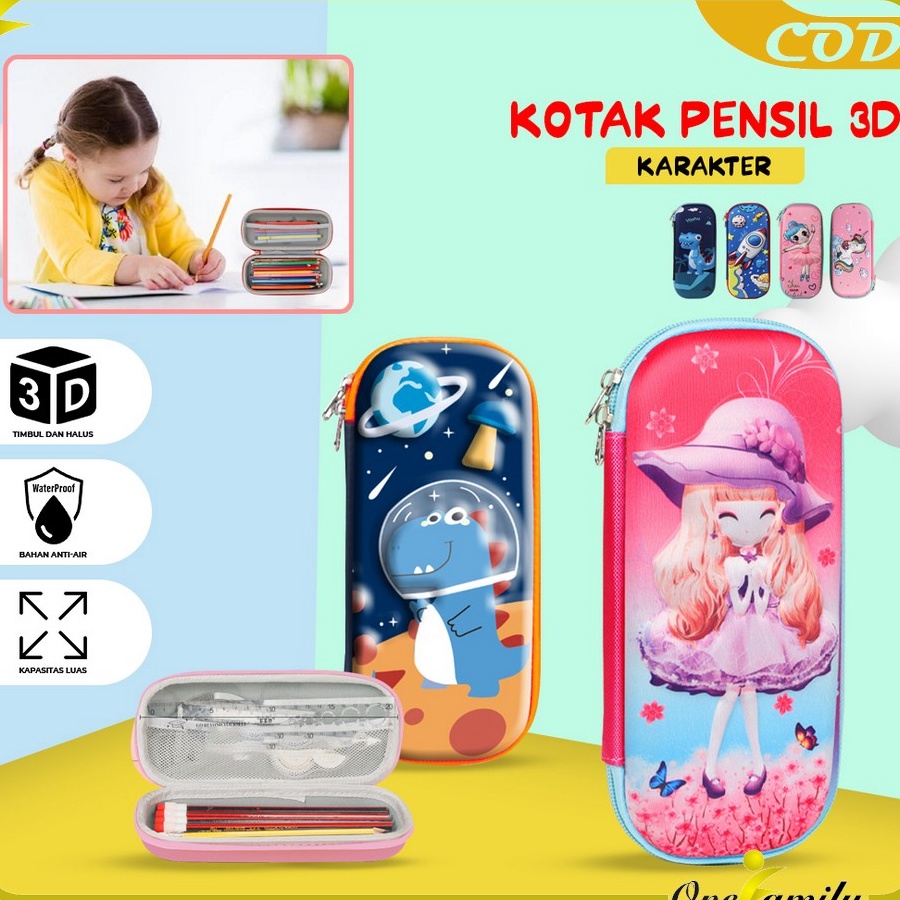 

DISKON ONEA39 Kotak Pensil 3D Karakter Timbul Tempat Pensil Anak Sekolah TK Tempat Penyimpanan Alat Tulis Anti Air Import