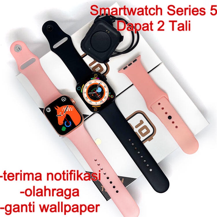 RCe Jovitech T5T55 Smartwatch Water Resistance Full Square Screen Mendukung Bluetooth Panggilan Jam 