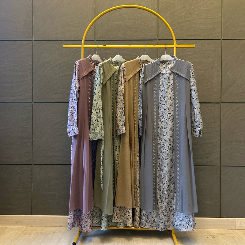 KHALIAMUSLIMWEAR - Khanza Dress Gamis DiorSilk Mix Ceruty Dengan Payet