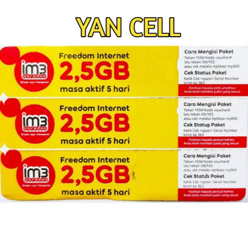 VOUCHER INDOSAT 2,5 GB 5 HARI (SUMATERA)