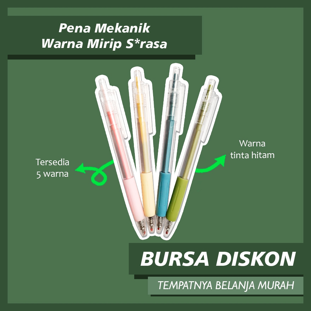 

Pena Mekanik Warna Pulpen Cetek Tinta Hitam Pen Bolpen Mirip S*rasa