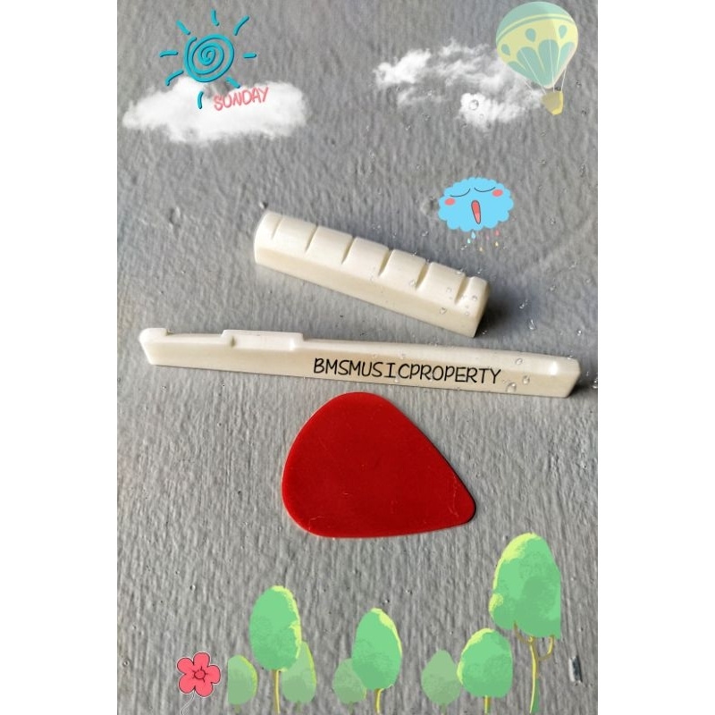 Premium Saddle Nut Tulang Sapi Jantan Australia Asli Bonus Pick Saddle Nut Gitar Akustik Saddle Nut 