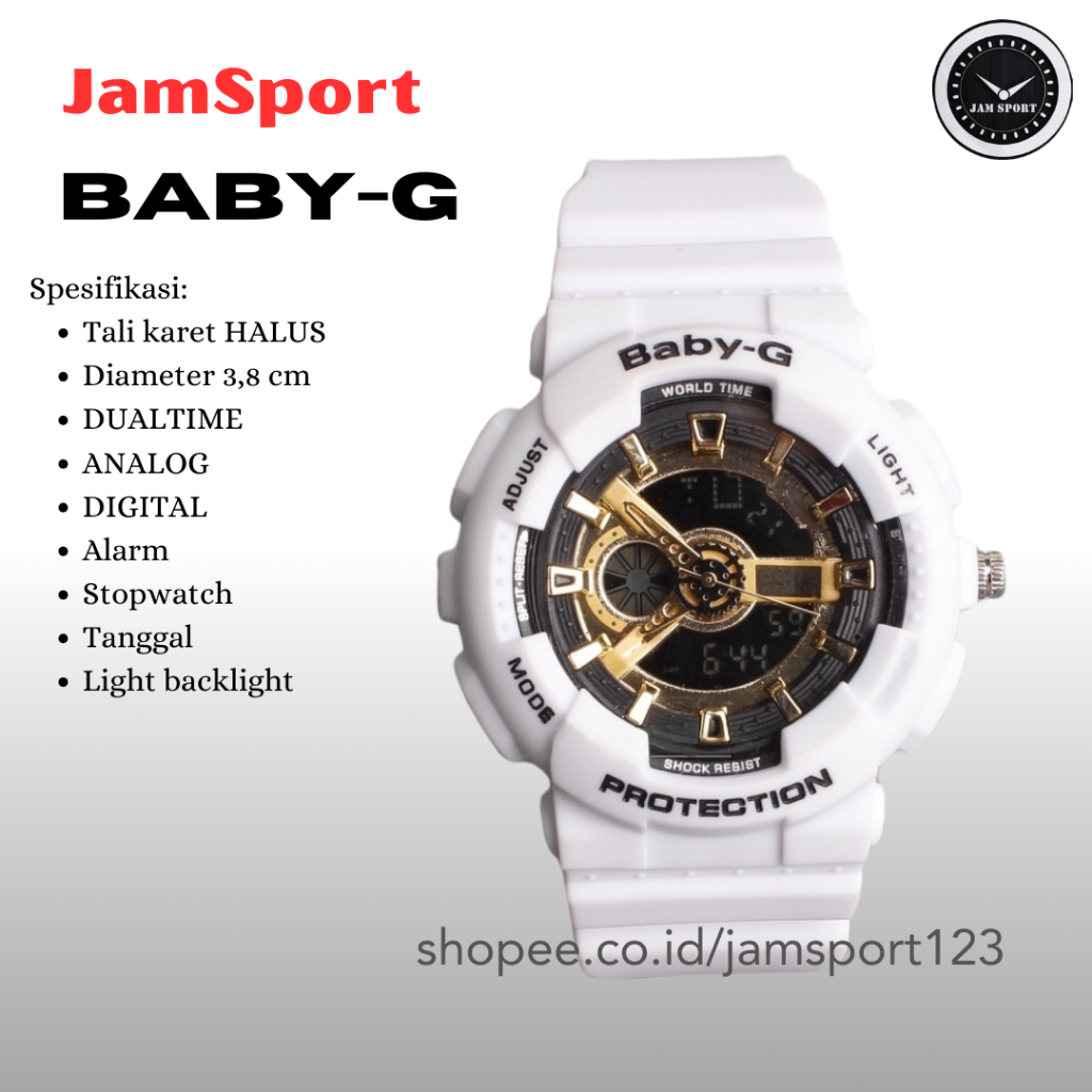 Jam Tangan Casio Baby-G BabyG Wanita Cewek Perempuan Cewe sporty anti air - 110