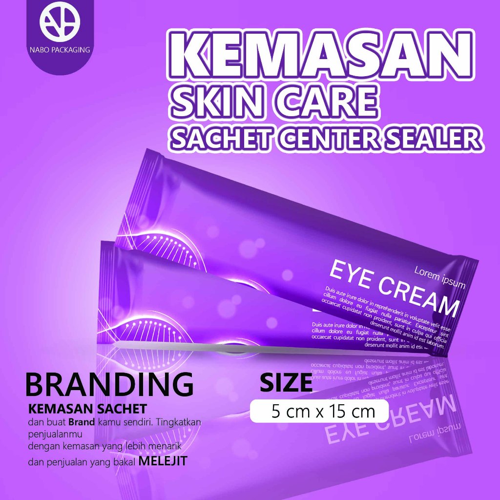 

CETAK KEMASAN SACHET CENTER SEAL KEMASAN CUSTOM STICK FULL PRINTING UKURAN 5 x 15 Cm