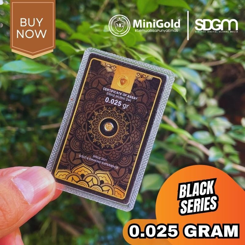 [TERLARIS] Logam Mulia Emas Minigold Black Series 0.025 gram 24 Karat Asli