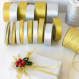 

pita swan gold emas dan silver aneka ukuran | wrapping gold and silver mettalic pita gold silver