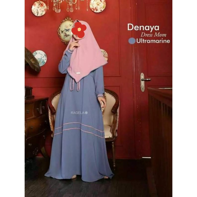 Denaya Dress by Ragela hijab baju gamis wanita dewasa S ultramarine