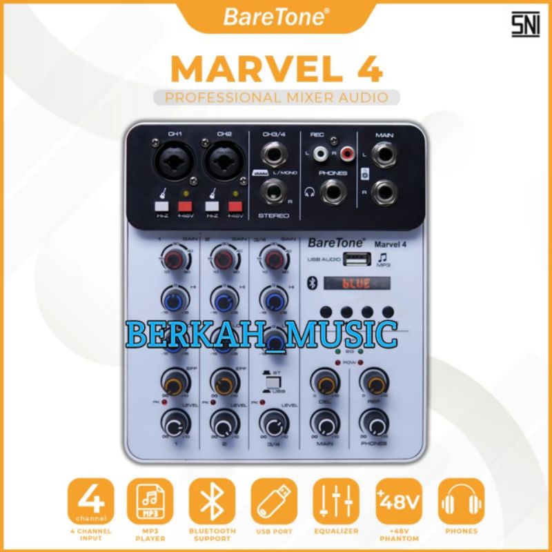 Baretone mixer audio Marvel 4 original Mixer 4 Channel