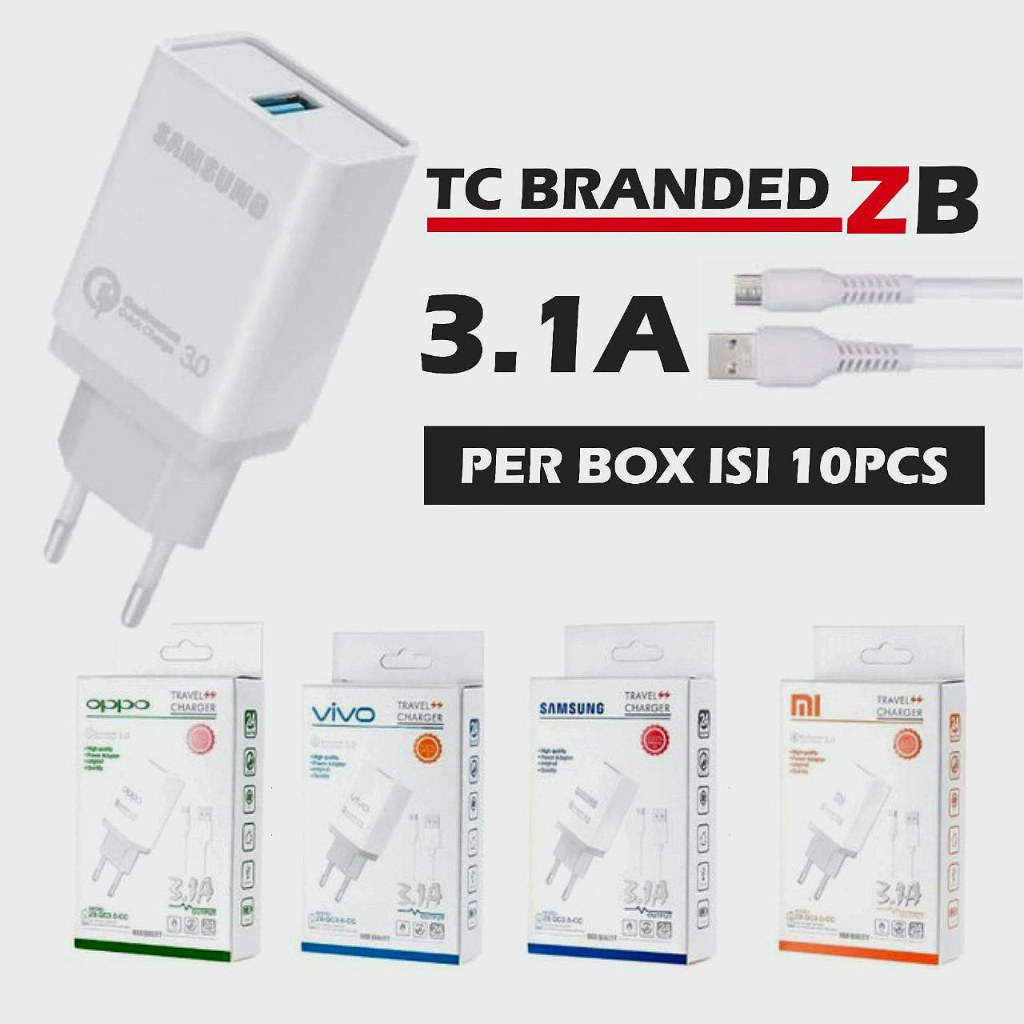 CHARGER BRANDED ZB BOX QC 3.0A MICRO | TRAVEL CHARGER | CHARGER MURAH | FAST CHARGE | TERLARIS