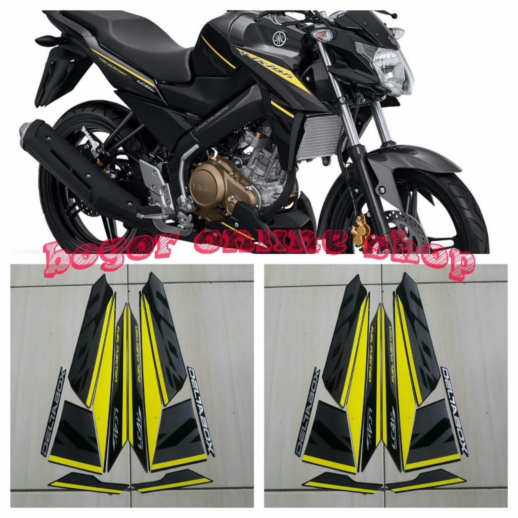 stiker body motor New Vixion Advance 2017 full hitam-kuning