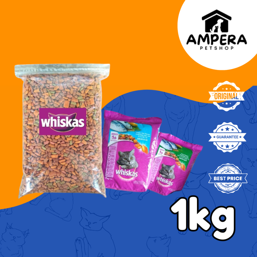 whiskas repack 1kg makanan kucing kering whiskas
