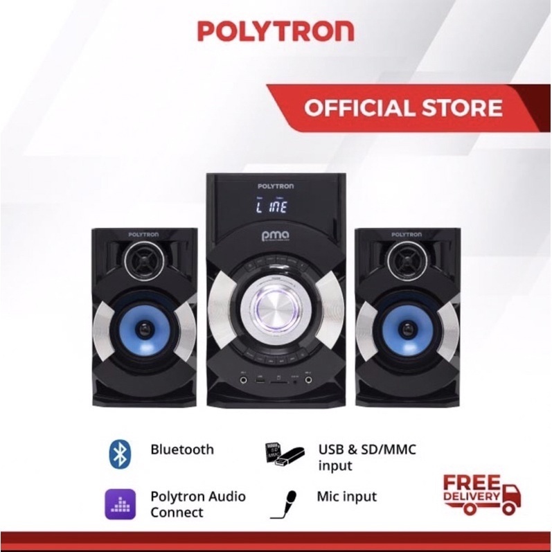 POLYTRON Speaker aktip Bluetooth PMA9527 / 9527 - RADIO + KAROKE SUPER BASS