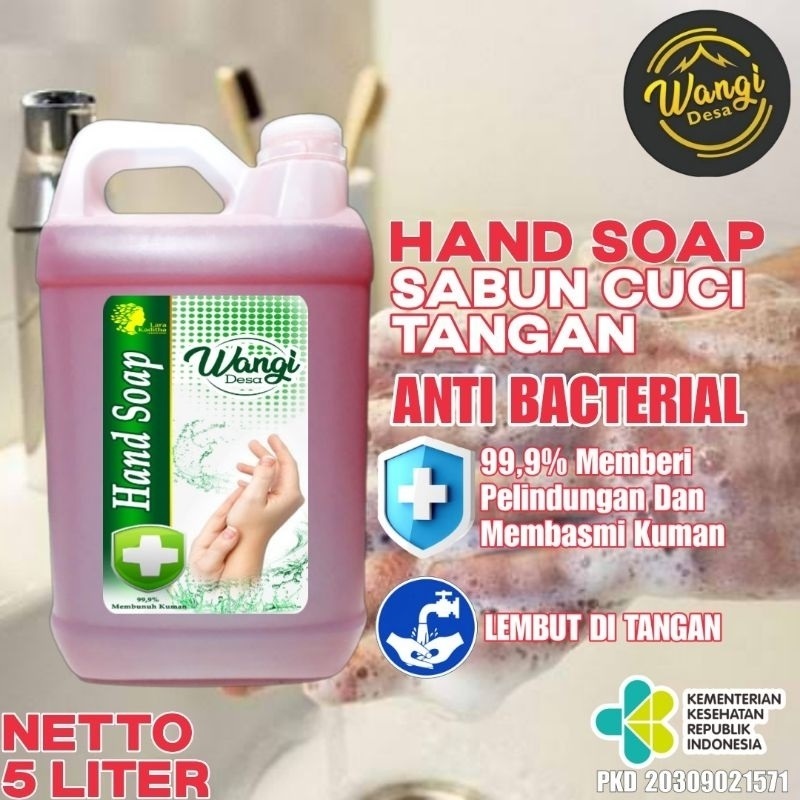 Sabun Cuci Tangan Hand Soap 5 Liter Arom Strawberry Wangi Desa