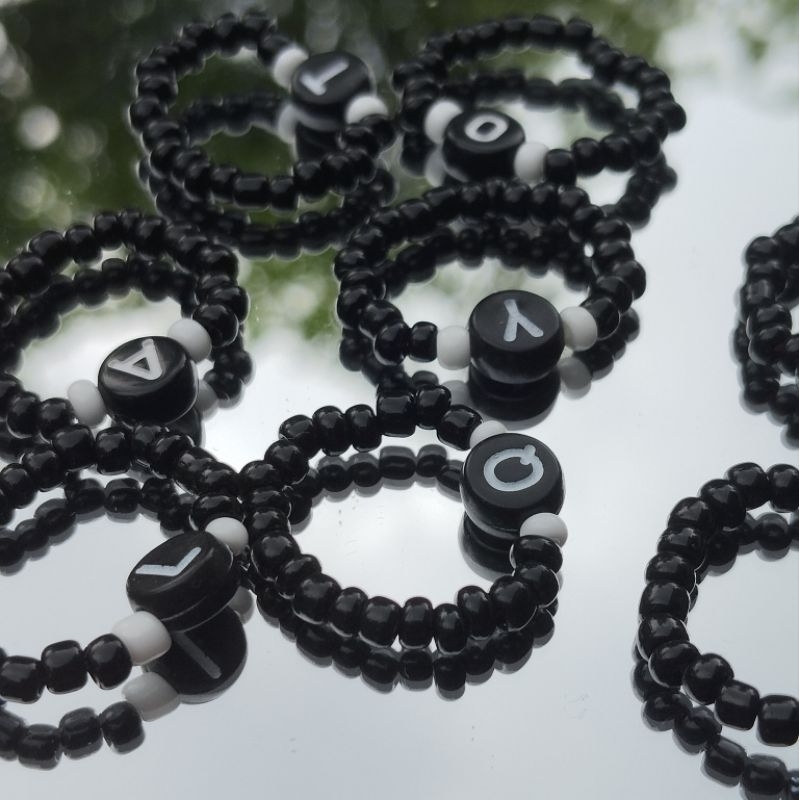 cincin manik |cincin manik huruf | beads | cincin