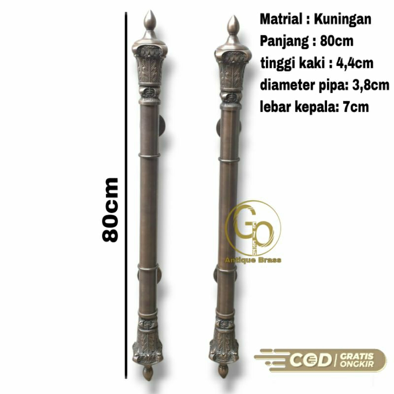 Handle Pintu Rumah Gagang Pintu Bahan Kuningan panjang 80cm