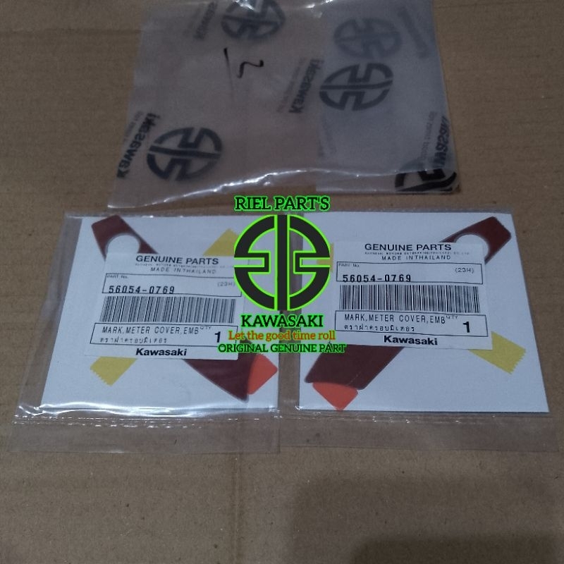 STIKER EMBLEM COVER SPIDOMETER TULISAN KAWASAKI KSR110 KSR-110  ORIGINAL KAWASAKI