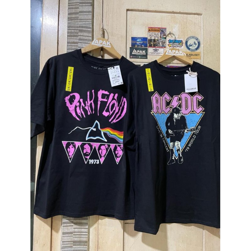 [BEST SELLER] T-shirt PULL & BEAR Pink Floyd Black Unisex // Kaos Pull & Bear Wanita & Pria