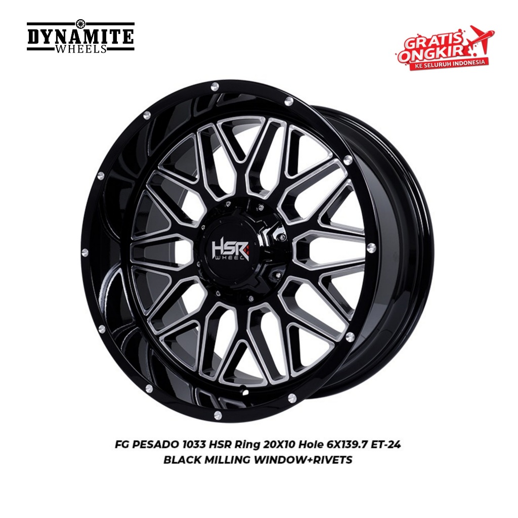 Velg Mobil HSR FG PESADO Ring 20 Ford Ranger Hilux R20X10 Velg hsr Original Celong Lebar 10 ET-24