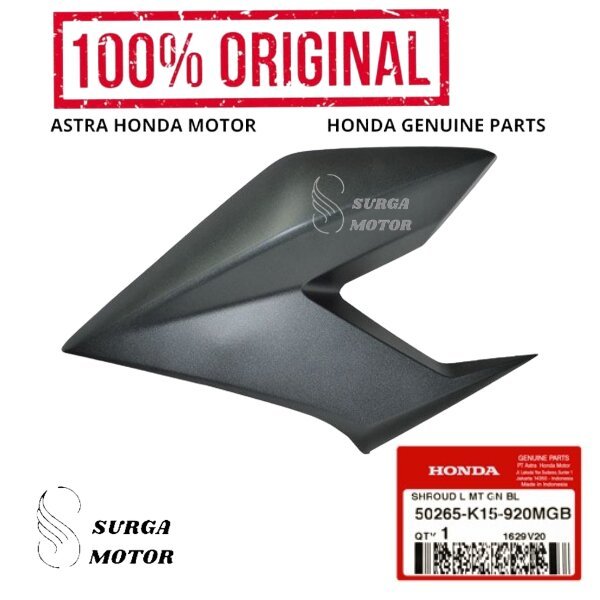 Shroud L Left Raptor Black Sayap Kuping Samping Tangki KIRI Hitam Doff Dof Honda New CB150R CB 150R 