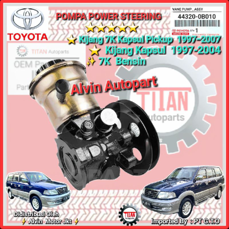 POMPA POWER STEERING TOYOTA KIJANG KAPSUL 7K BENSIN ASLI TITAN GARANSI