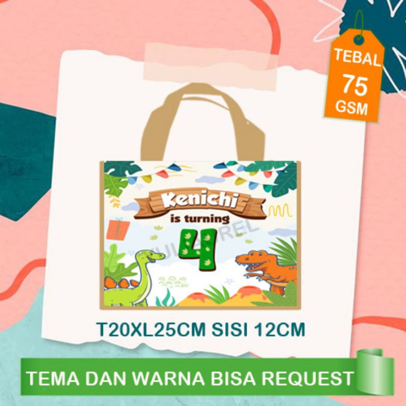 

goodie bag ultah dinosauurus/tas ulang tahun dinosaurus baby