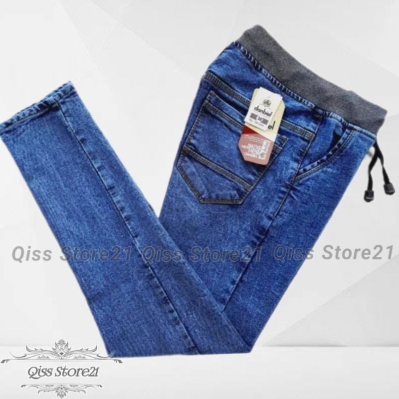 CELANA JEANS PANJANG PRIA PINGGANG KARET / CELANA PANJANG JEANS PRIA DEWASA / CELANA JEANS PINGGANG 