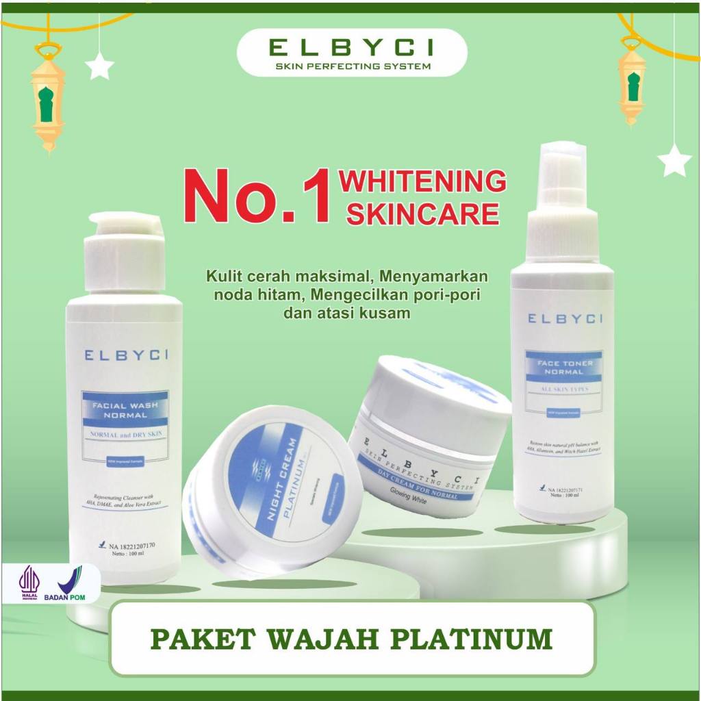 ELBYCI PAKET PLATINUM - Cream Pemutih Wajah Bumil Busui Ibu Hamil BPOM Aman Tanpa Pengelupasan
