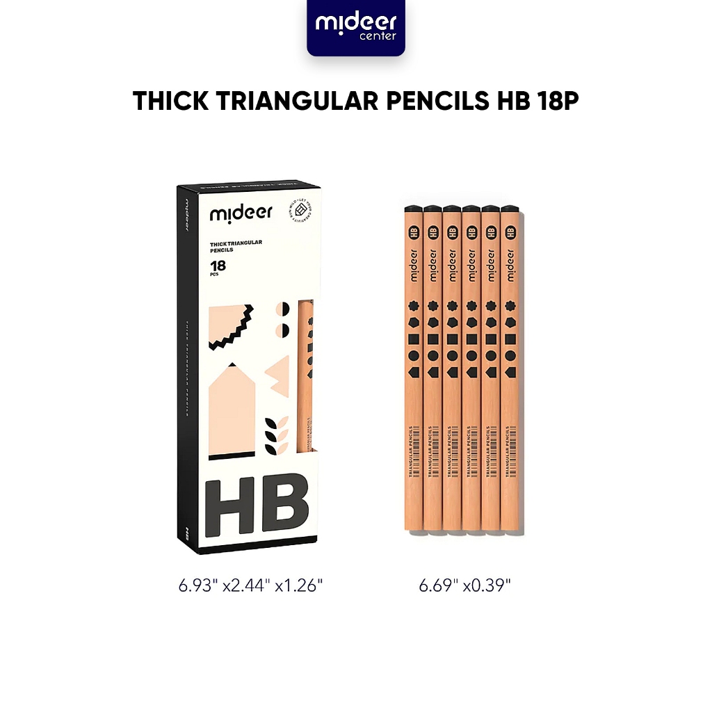 

Ready Mideer Thick Triangular Pencils HB (18pcs) Mainan Edukasi Anak Seperti Pensil Kumon Ori!!