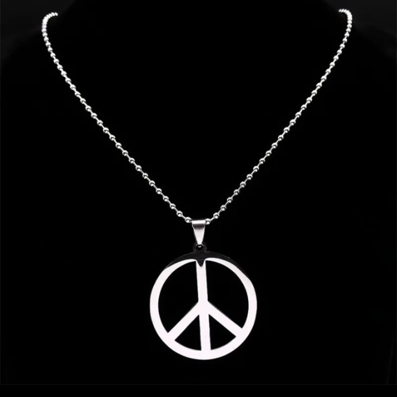 KALUNG TITANIUM PRIA WANITA MODEL LIONTIN PEACE ANTI KARAT