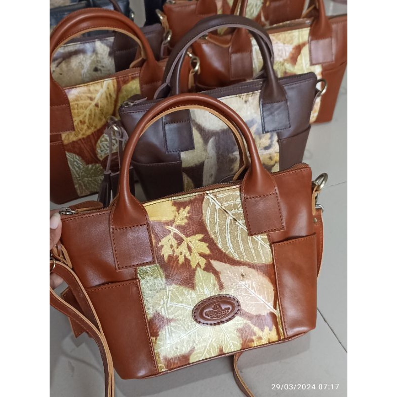CANDALA TAS KULIT HAVANA ECOPRINT NR LEATHER JOGJAKARTA
