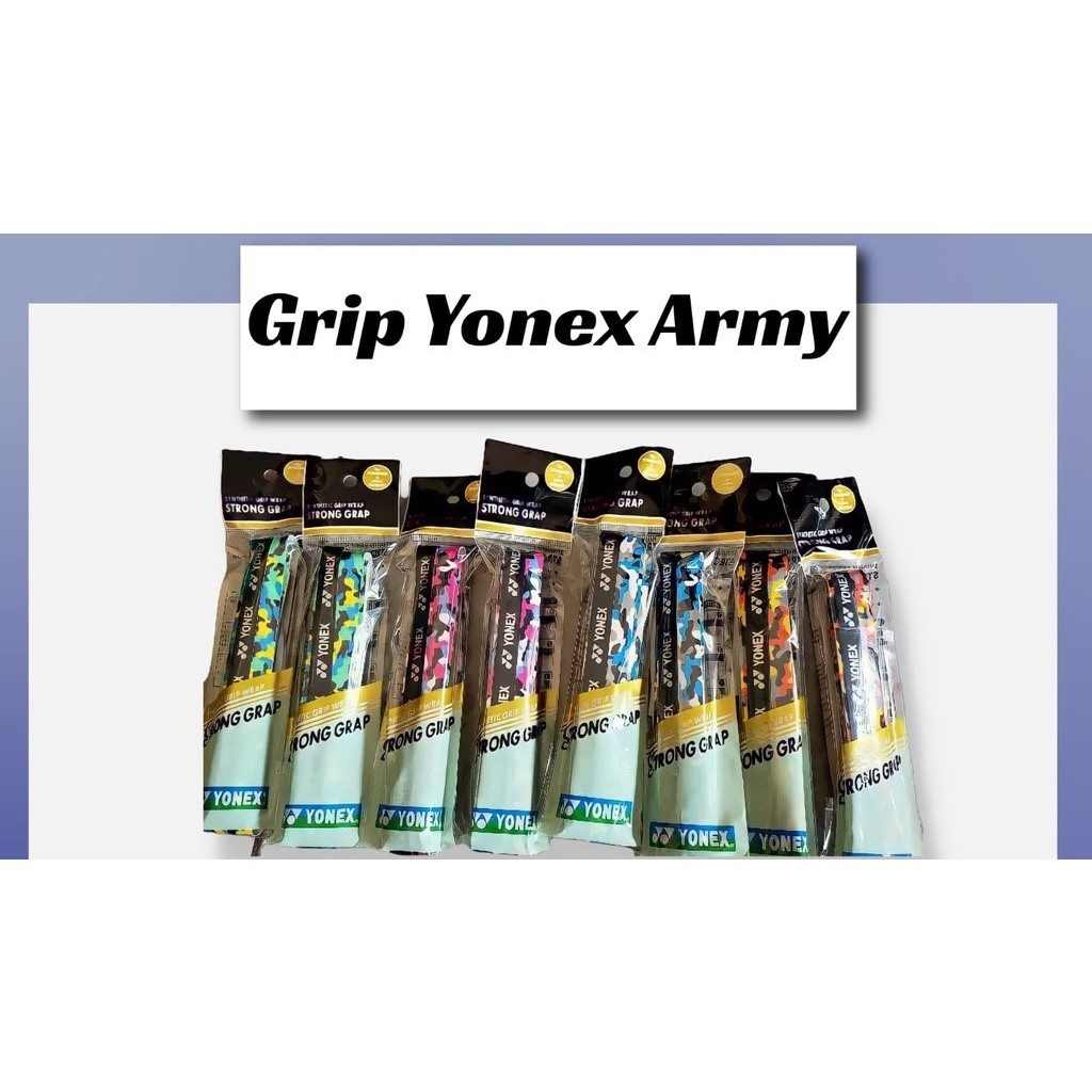 Grip Raket Yonex Tulang Motif Army / Grip Raket Karet Yonex Tulang Motif Army