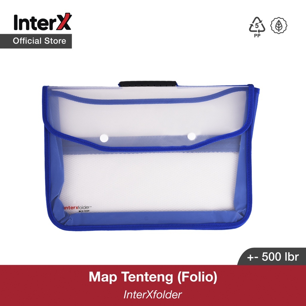 

BRIEF CASE / MAP JALA KANCING 2 / DOCUMENT BAG / TAS DOKUMEN / MAP TENTENG / MAP JINJING / FILE CASE KANCING INTER-X BCX100F BIRU